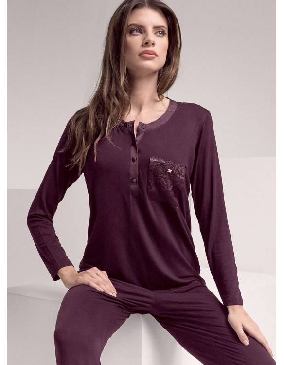 Lormar Pigiama Serafino - Serie SATÈN