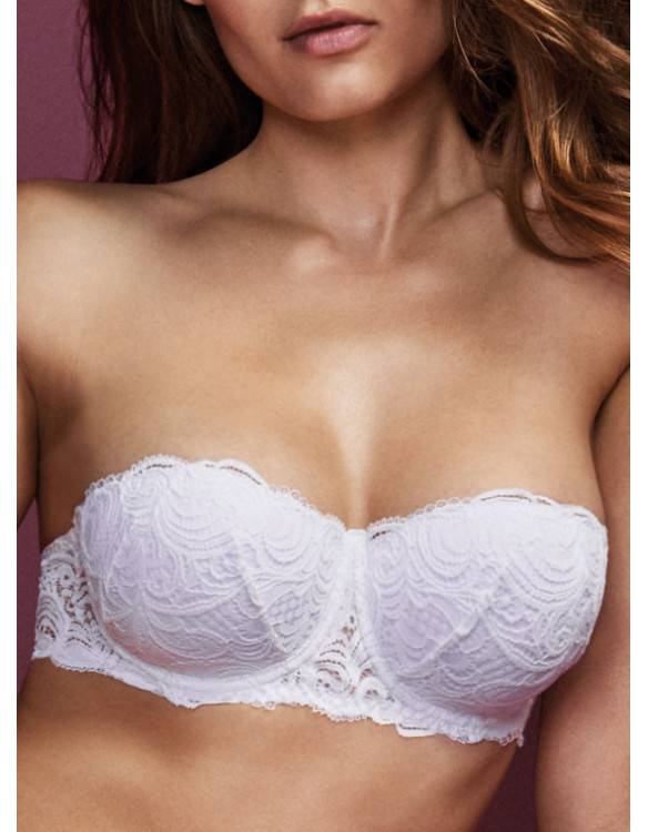 Lormar Reggiseno Fascia Imbottita In Pizzo Leavers - Frizzante Fascia