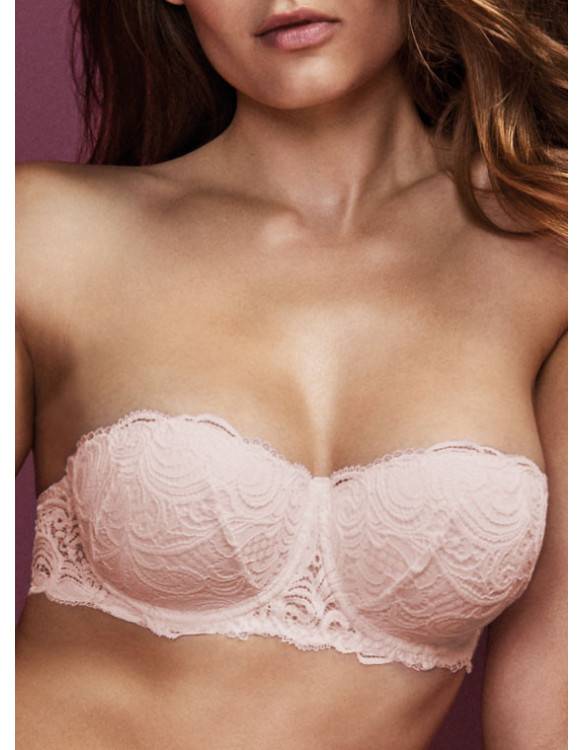 Lormar Reggiseno Fascia Imbottita In Pizzo Leavers - Frizzante Fascia