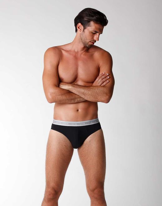 Lovable Bipack Slip Uomo 3D Evolution In Jersey Cotone E Lycra, Nero