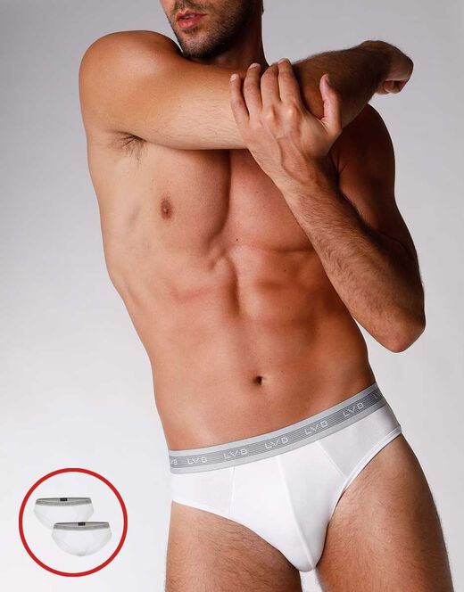 Lovable Bipack slip uomo 3D Evolution in jersey cotone e lycra, bianco