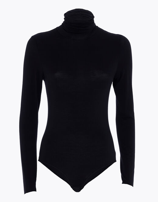 Lovable Body A Collo Alto E Manica Lunga In Modal, Nero