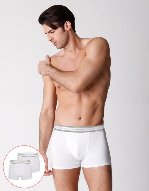 Lovable Boxer bipack uomo in cotone biologico, bianco