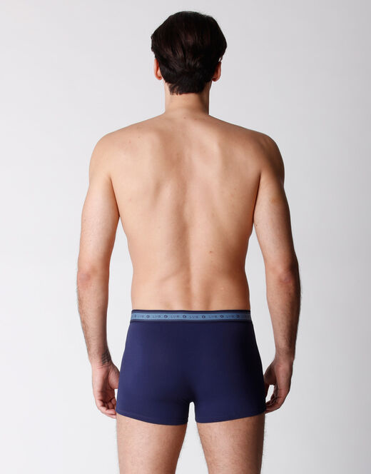 Lovable Boxer Bipack Uomo In Cotone Biologico, Blu Melange