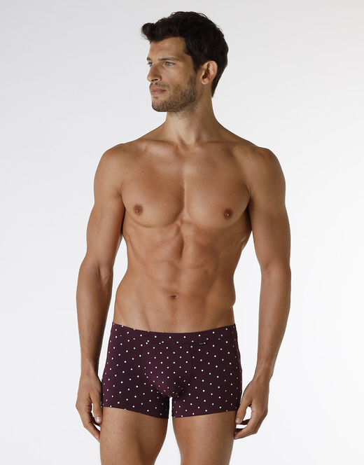 Lovable Boxer Classic Cotton Modal, Bordeaux Con Stampa Geometrica