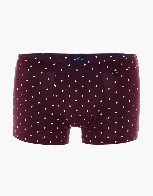 Lovable Boxer Classic Cotton Modal, Bordeaux Con Stampa Geometrica