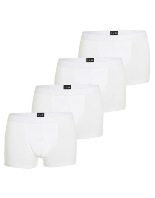 Lovable Boxer In Cotone Elasticizzato, Confezione X4 Bianco