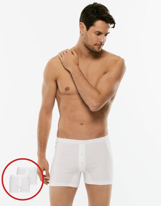 Lovable Boxer parigamba Bipack in 100% cotone Pure Cotton, bianco