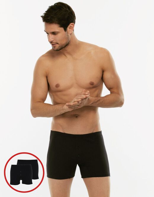 Lovable Boxer parigamba Bipack in 100% cotone Pure Cotton, nero