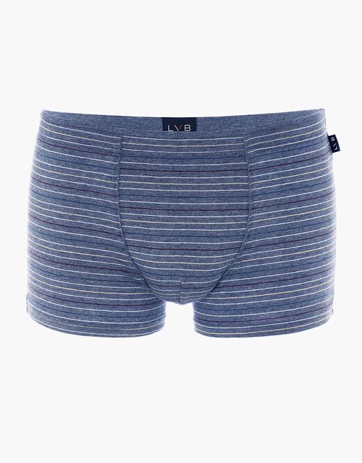 Lovable Boxer Rephined Cotton Modal, Blu Melange A Righe