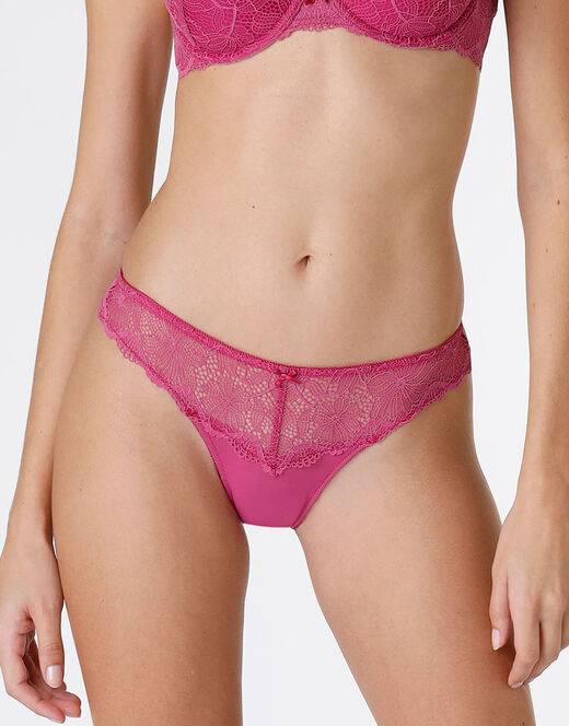 Lovable Brasiliano Pretty Lace in pizzo e microfibra, rosa sorbetto