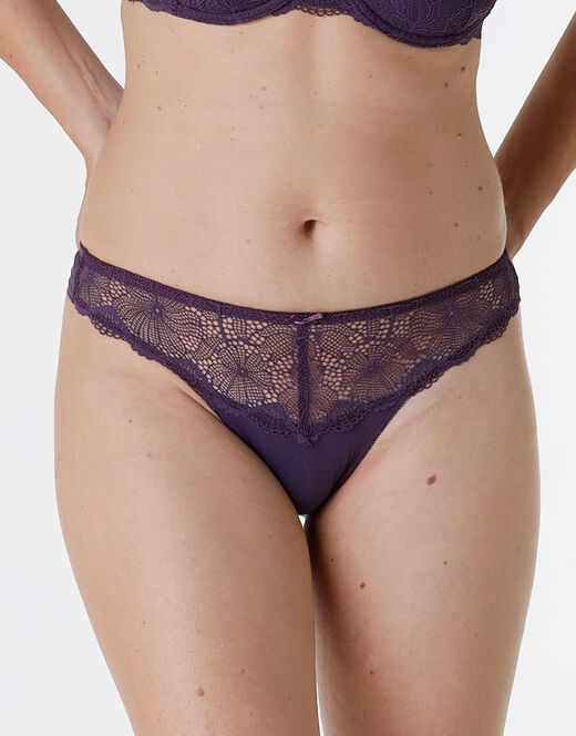 Lovable Brasiliano Pretty Lace in pizzo e microfibra, tornado scuro