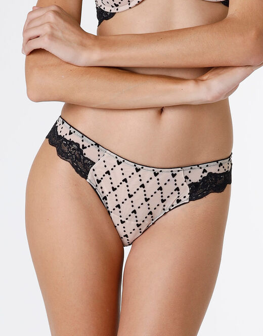 Lovable Brasiliano Velvet Tulle in pizzo e tulle, skin e nero