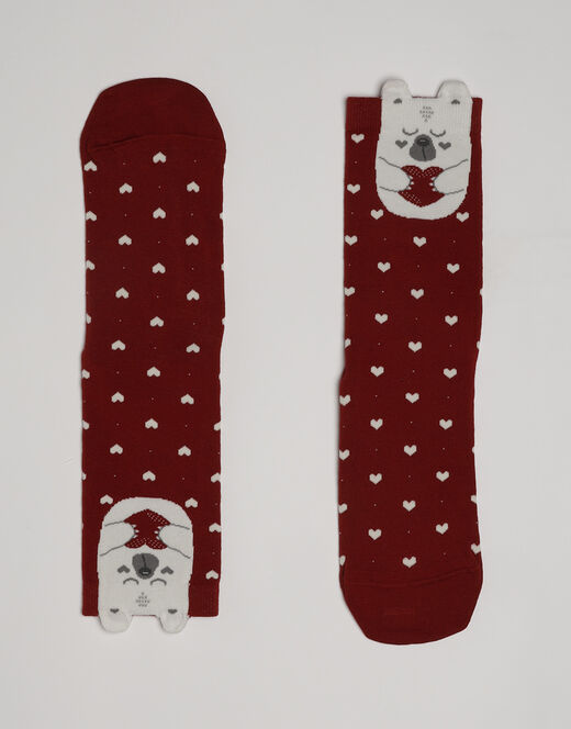 Lovable Calzini corti Fancy Allorver in cotone, rossi con motivo a cuori