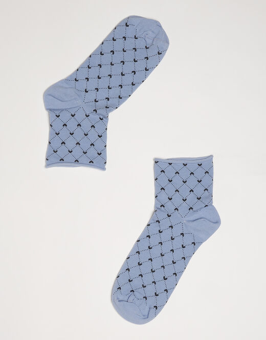 Lovable Calzini corti girocaviglia Fancy Allorver in cotone, ortensia con motivo a cuori