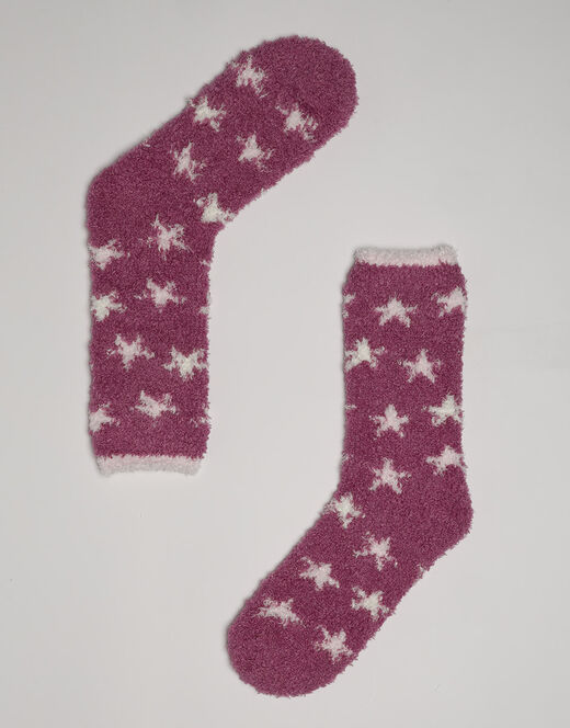 Lovable Calzini corti Warm & Cuddle, rosa sorbetto con stampa a stelle