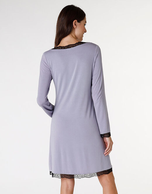 Lovable Camicia Da Notte In Jersey Di Modal Elasticizzato, Tornado Chiaro