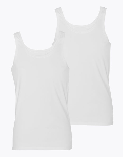 Lovable Canotta Uomo In Cotone Biologico, Confezione X2 Bianco