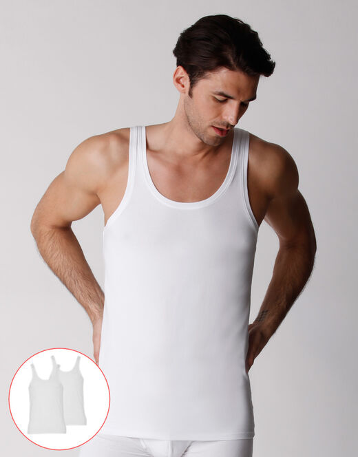 Lovable Canotta uomo in cotone biologico, confezione x2 bianco