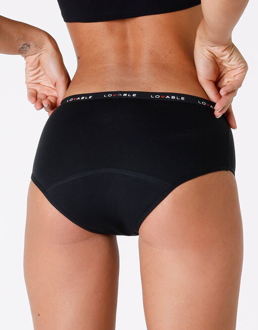 Lovable Culotte Da Ciclo Lavabile Flusso Medio In Cotone Biologico Certificato, Nero