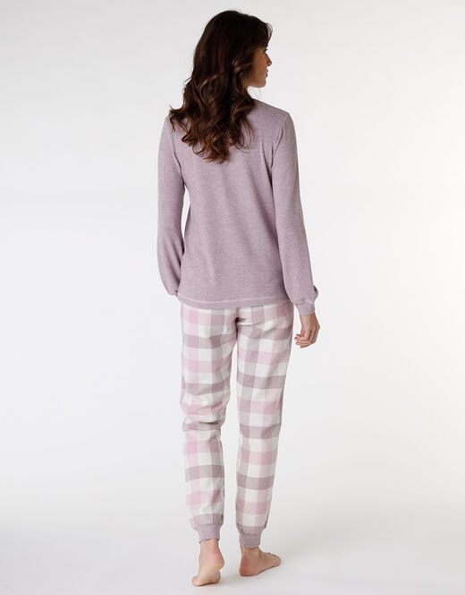 Lovable Homewear Chiuso In Flanella Di Cotone, Rosa Grigio