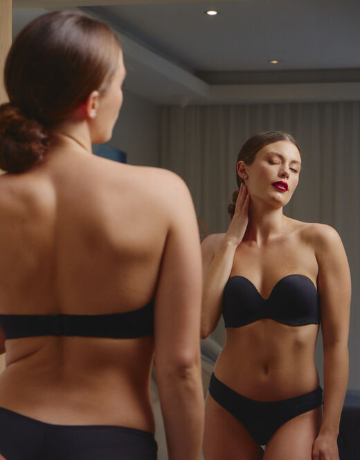 Lovable Balconette Imbottito Strapless, Nero