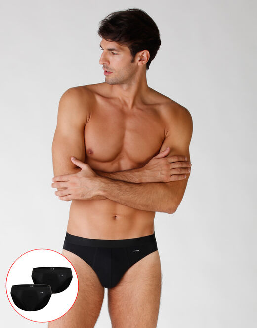 Lovable Bipack slip in cotone elasticizzato, nero