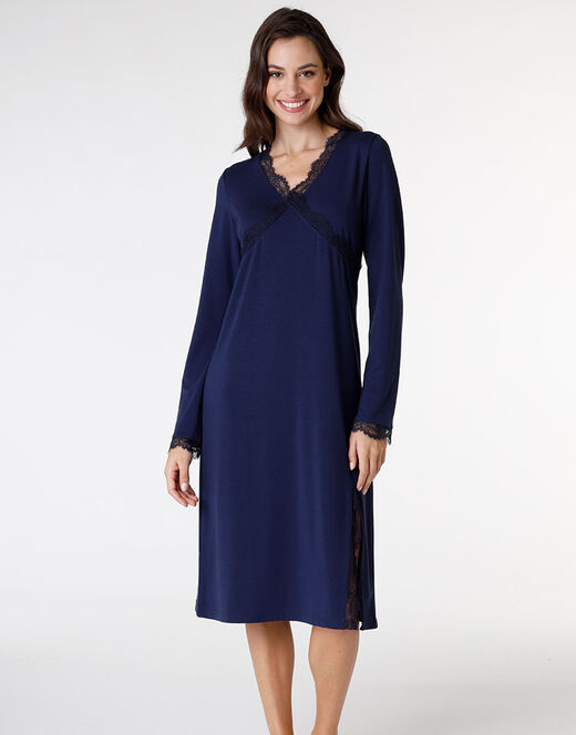 Lovable Camicia Da Notte In Jersey, Blu