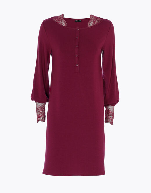 Lovable Camicia Da Notte In Jersey, Bordeaux