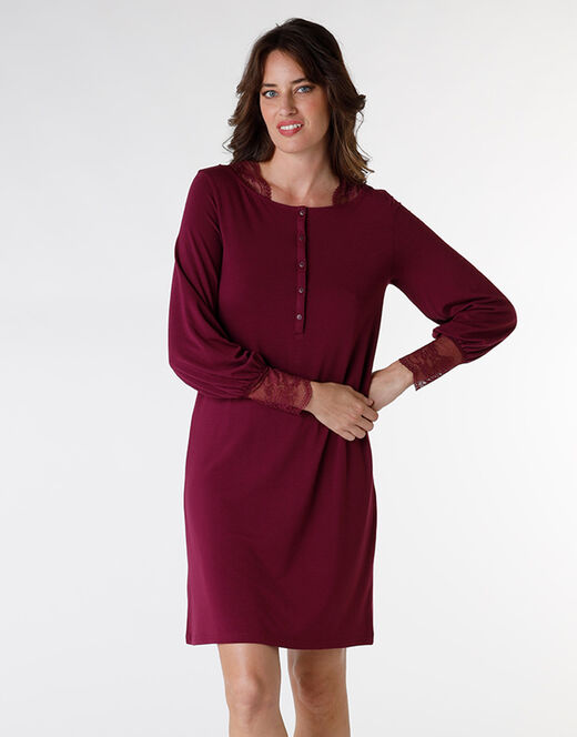 Lovable Camicia da notte in jersey, bordeaux