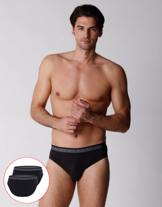 Lovable Slip bipack uomo in cotone biologico, nero