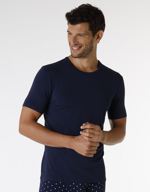 Lovable T-shirt Rephined Cotton Modal, Blu Navy