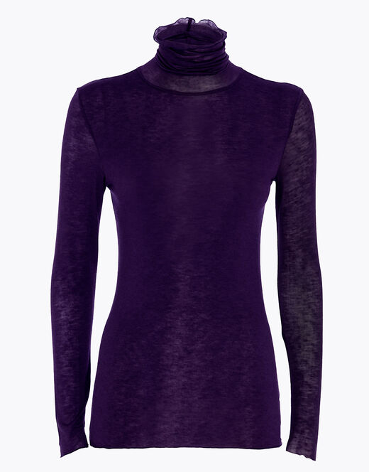 Lovable Maglia A Collo Alto E Manica Lunga In Modal E Cashmere, Tornado Scuro