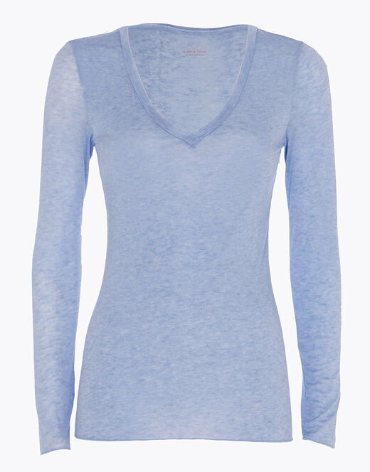 Lovable Maglia A Manica Lunga Con Scollo A V In Modal E Cashmere, Ortensia
