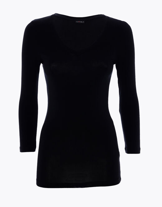Lovable Maglia Con Manica A 3/4 Effetto Thermal Basic Soul, Nero