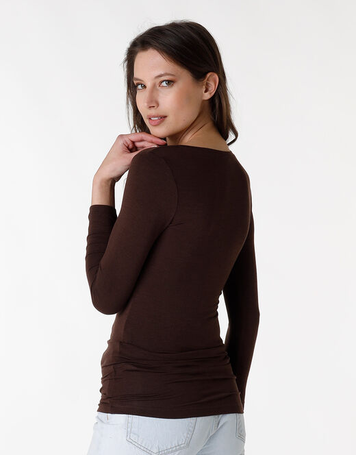 Lovable Maglia Con Manica A 3/4 Effetto Thermal Basic Soul, Caffè