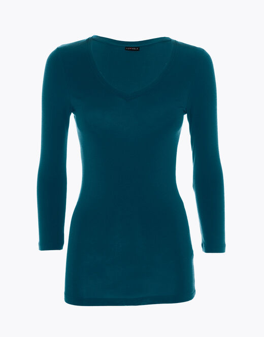 Lovable Maglia Con Manica A 3/4 Effetto Thermal Basic Soul, Ottanio