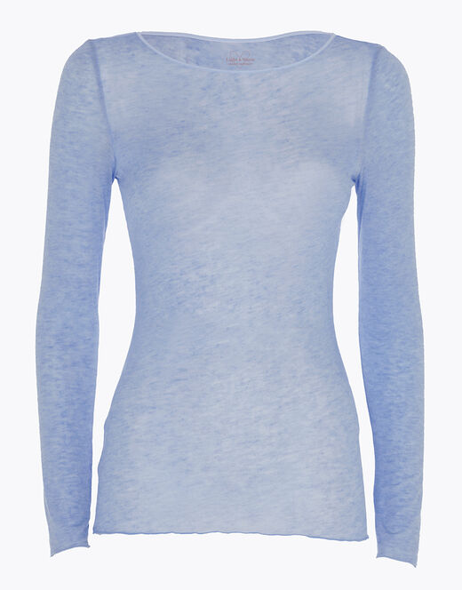 Lovable Maglia Con Scollo A Barchetta E Manica Lunga In Modal E Cashmere, Ortensia