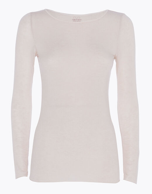 Lovable Maglia Con Scollo A Barchetta E Manica Lunga In Modal E Cashmere, Sabbia