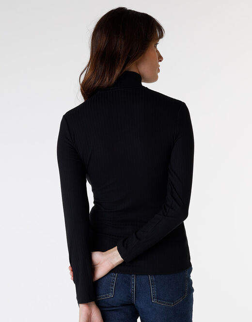 Lovable Maglia Donna A Maniche Lunghe E Collo Lupetto, Nero