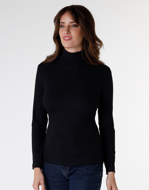 Lovable Maglia donna a maniche lunghe e collo lupetto, nero