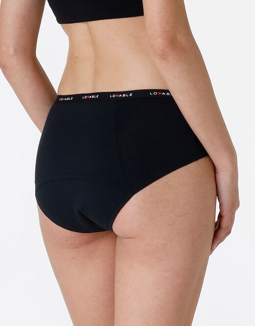 Lovable NUOVA Culotte Da Ciclo Lavabile In Cotone Biologico Certificato, Colore Nero, Flusso Abbondante