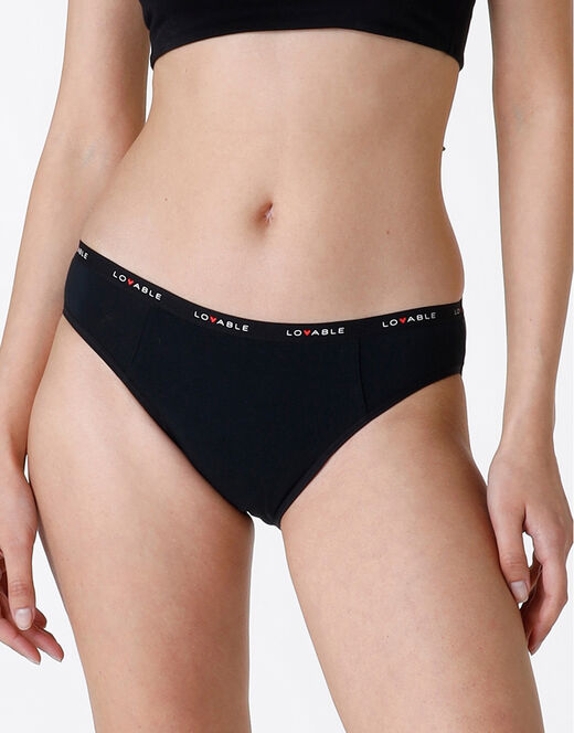 Lovable NUOVO Slip Da Ciclo Lavabile In Cotone Biologico Certificato, Colore Nero, Per Flusso Abbondante