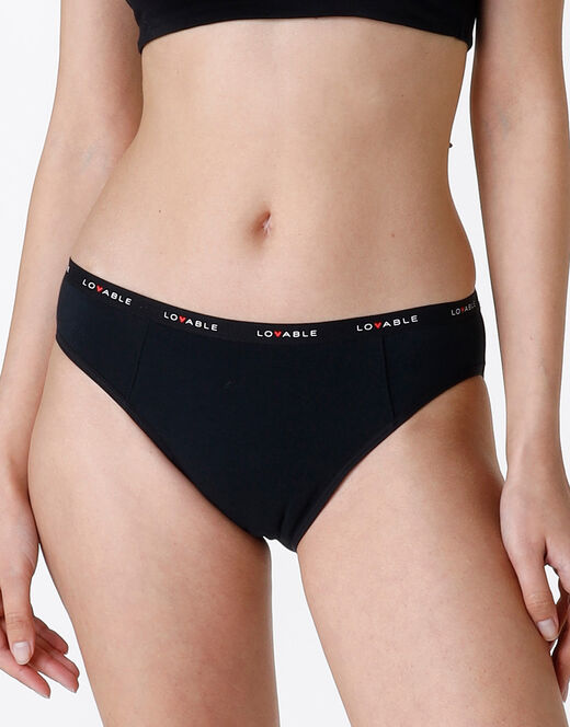 Lovable NUOVO Slip Da Ciclo Lavabile In Cotone Biologico Certificato, Colore Nero, Per Flusso Medio