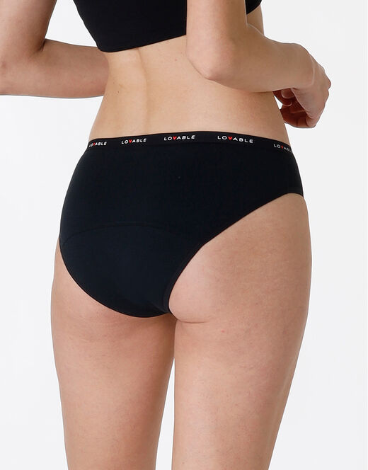 Lovable NUOVO Slip Da Ciclo Lavabile In Cotone Biologico Certificato, Colore Nero, Per Flusso Medio