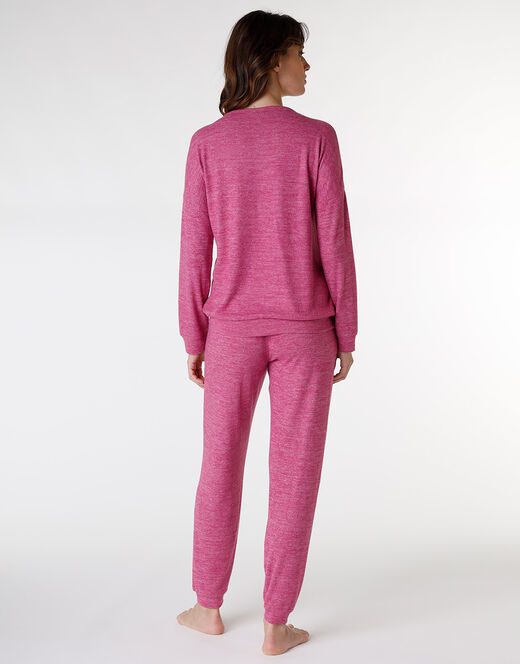 Lovable Pigiama Lungo Garzato Esternamente, Rosa Ciclamino