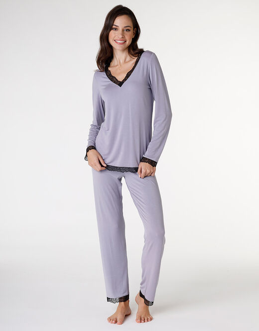 Lovable Pigiama Lungo In Jersey Di Modal, Tornado Chiaro