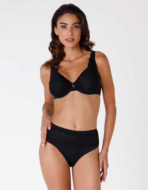 Lovable Reggiseno Con Ferretto Celebrity Minimizer, In Pizzo E Microfibra, Nero