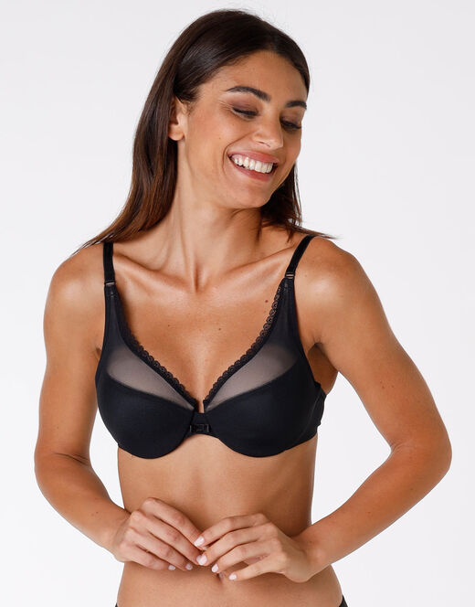 Lovable Reggiseno Con Ferretto Tonic Lift In Pizzo E Tulle, Nero