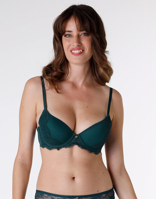 Lovable Reggiseno Imbottito Con Ferretto Beauty Lace In Pizzo E Tulle, Ottanio